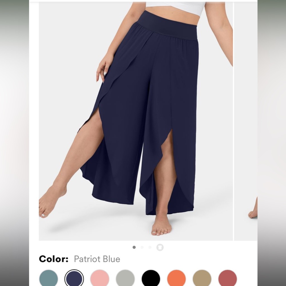 Breezeful™ High Waisted Back Waistband Pocket Palazzo Flowy Split Leg Quick Dry